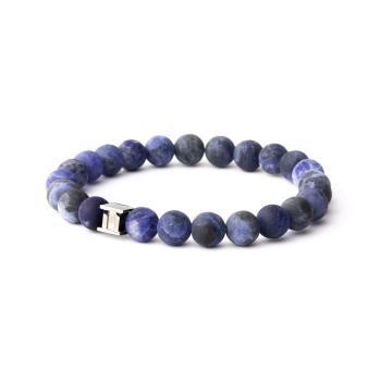 Armband mit 8 mm mattem Sodalith-Stein - Alpha Mat Blue